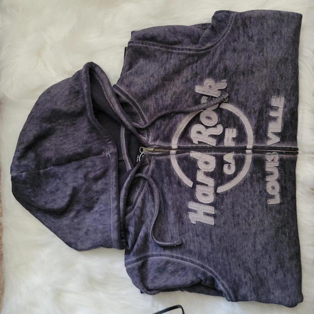 Hard Rock Cafe Zip Up Hoodie - Dark Blue - Medium